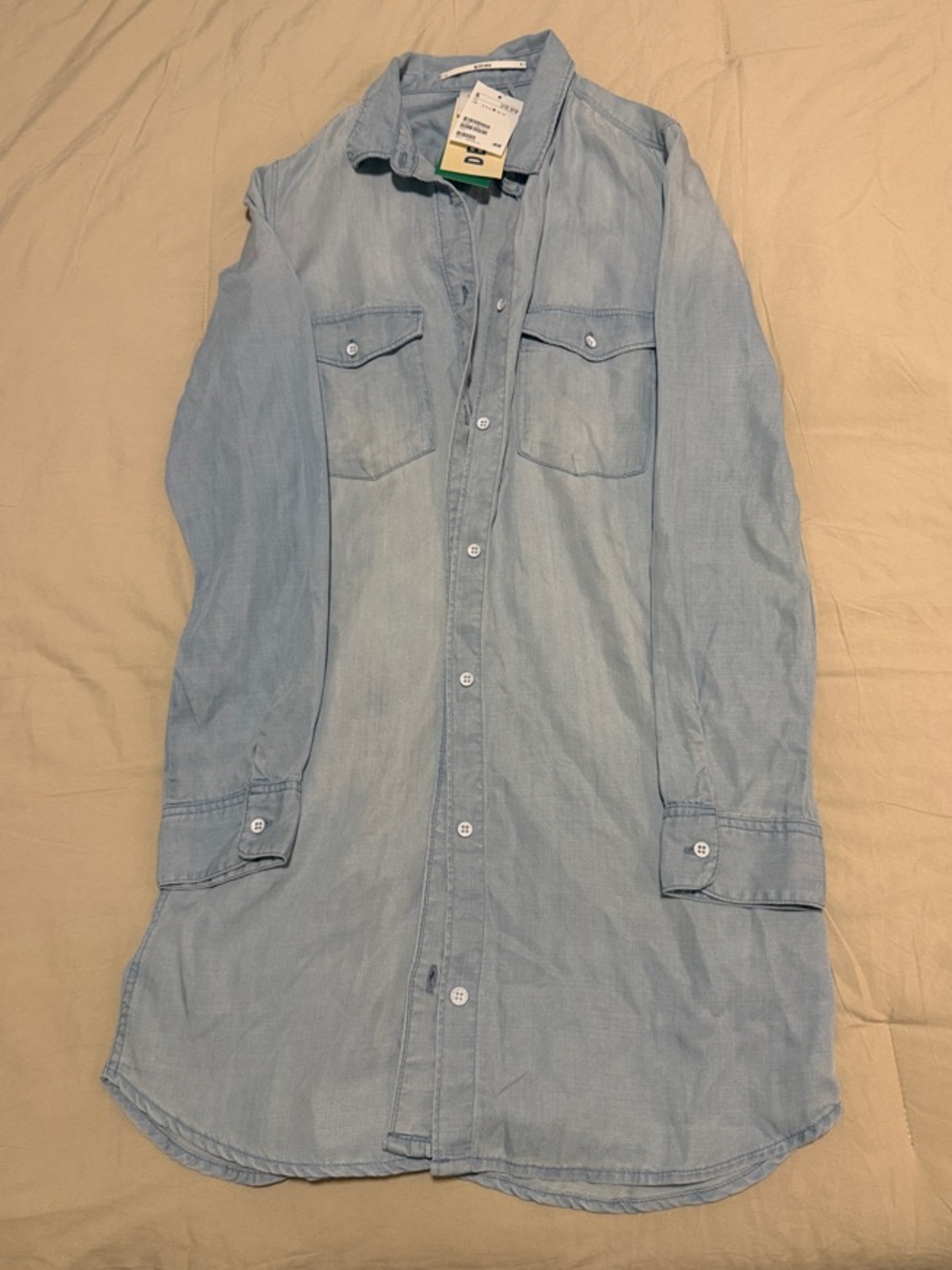H&M Light Blue Long Sleeve Shirt Dress